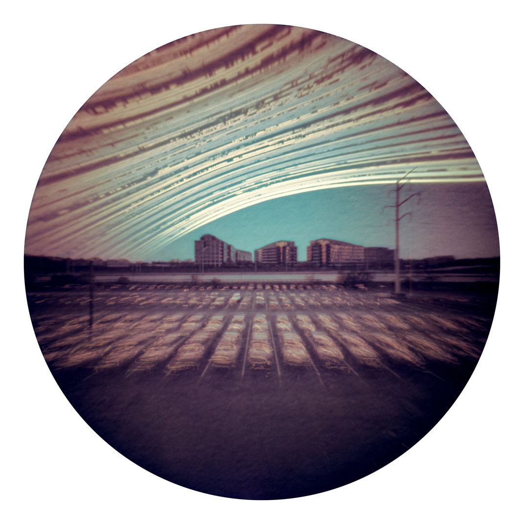 parallel light streaks across the sky