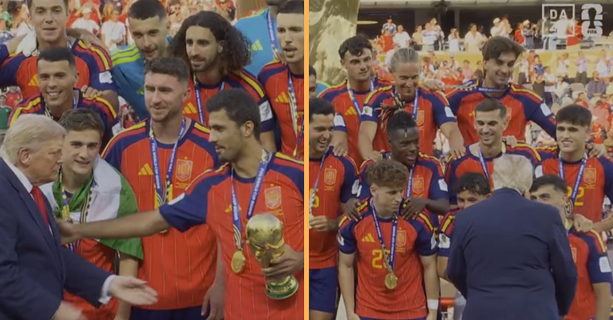 Spain Players Tried And Failed To Remove Donald Trump From World Cup Trophy Lift