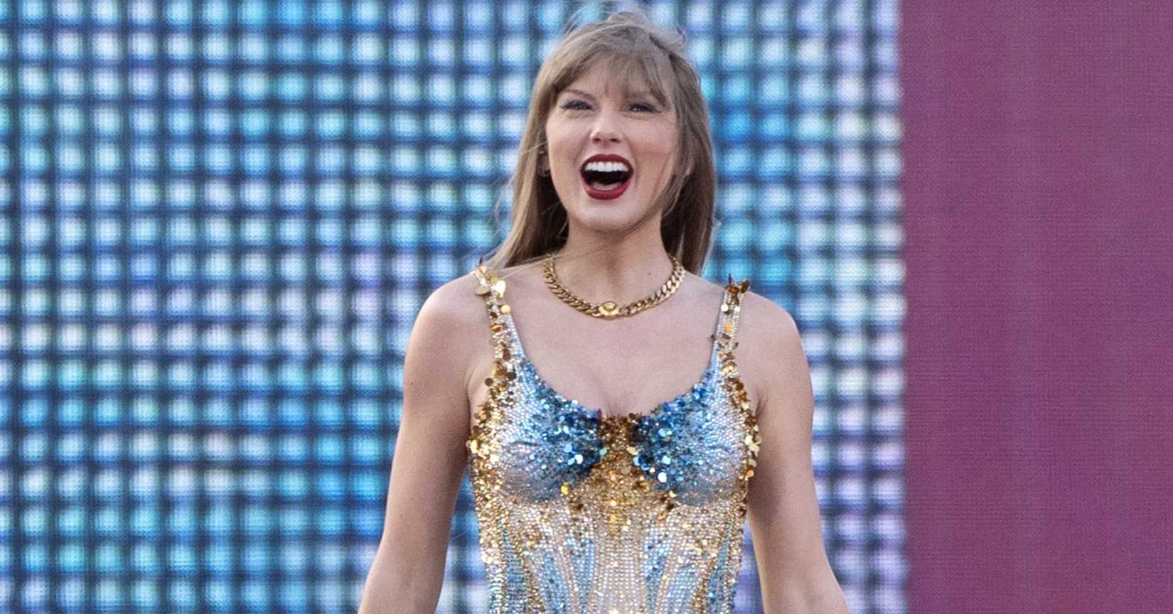 Taylor Swift performing as part of her Eras Tour