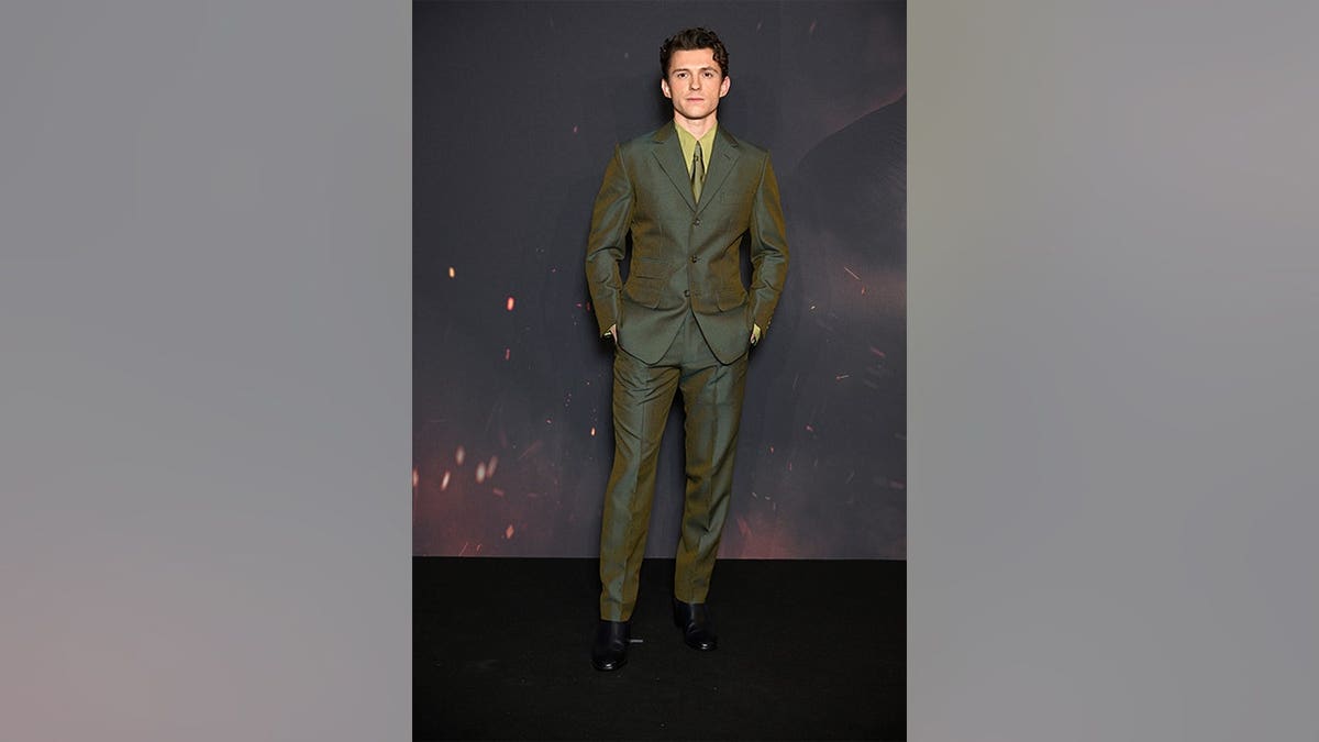Tom Holland at the Paris premiere of 'The Odyssey'