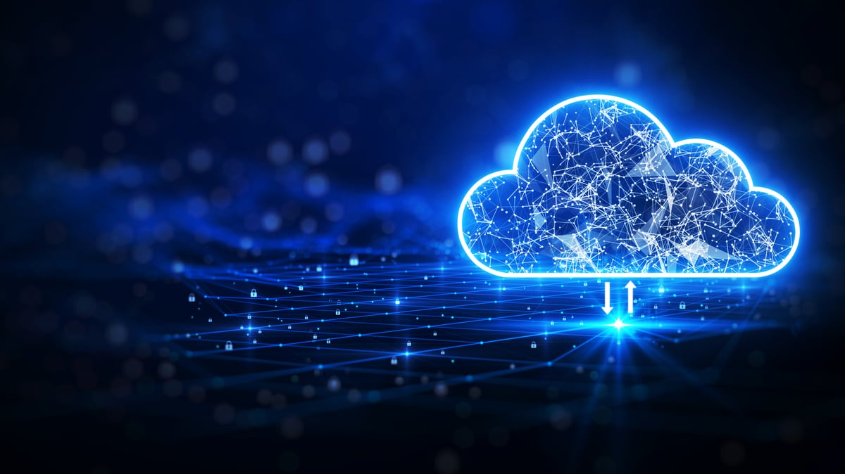 A digital cloud is illuminated.
