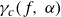 gamma Subscript c Baseline left parenthesis f comma alpha right parenthesis