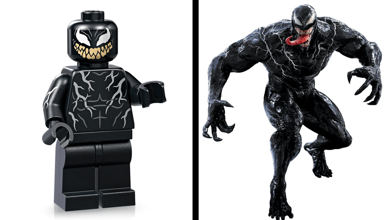Sony Spider-Man Universe LEGO minifigure with Venom from 2018 film.