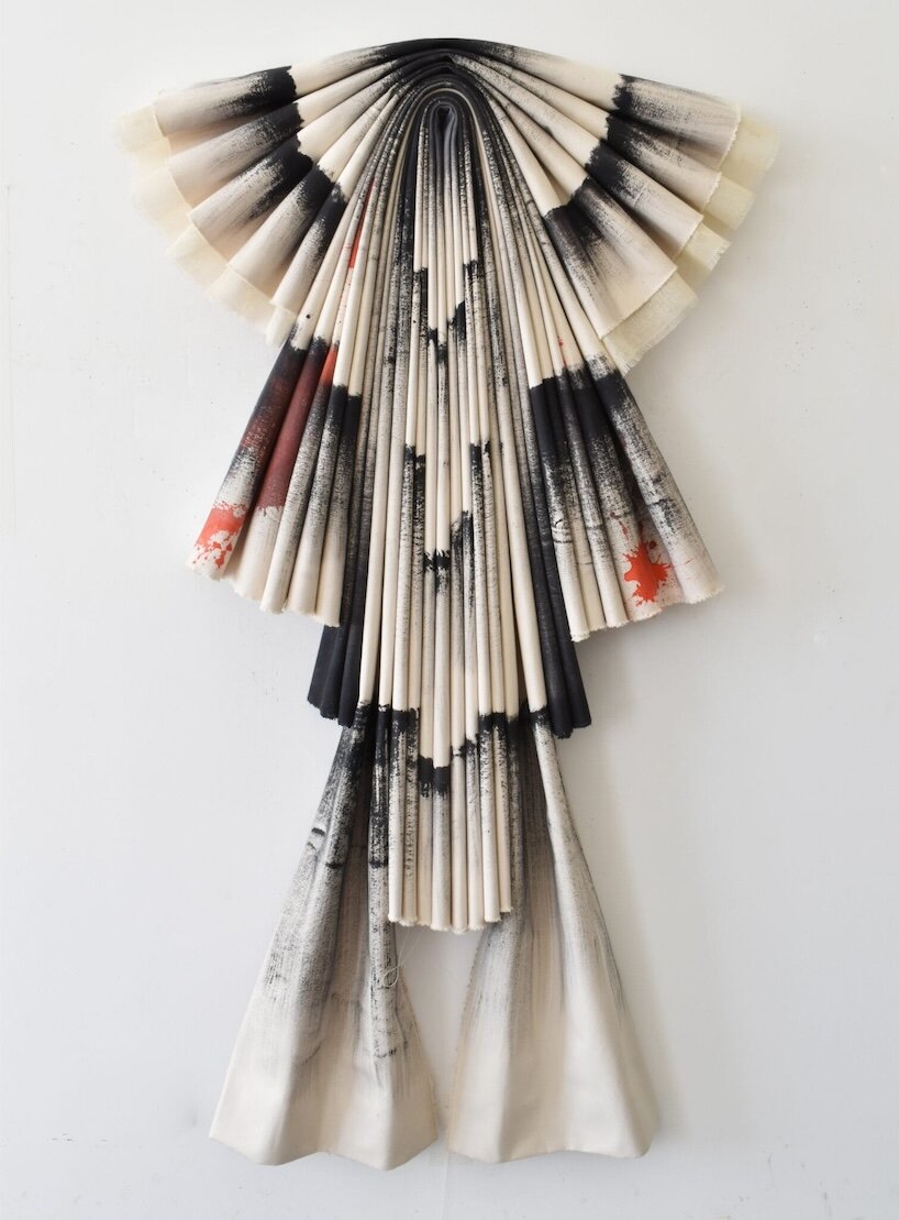 where folded canvas carries the memory of the hand: susan maddux - 2