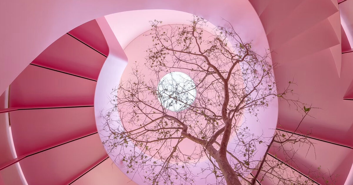 casa kiki revives a 1930s home around a pink turret in mexico city