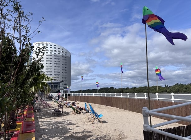 A temporary urban beach in Limerick city
