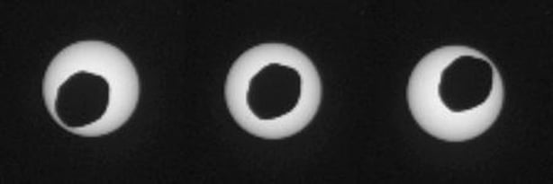 An eclipse of the Sun by Phobos viewed from Mars 