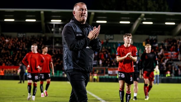 6 August 2026; Bohemians manager Alan Reynolds after his side's defeat in the UEFA Conference League Third Qualifying Round first leg match between Bohemians and Midtjylland at Tallaght Stadium in Dublin. Photo by Thomas Flinkow/Sportsfile