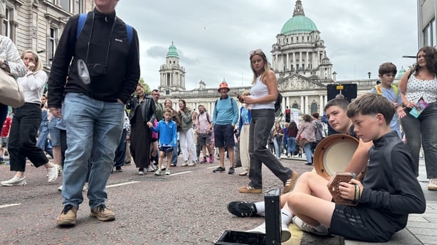 Performers at Fleadh Cheoil na hÉireann 2026, in Belfast