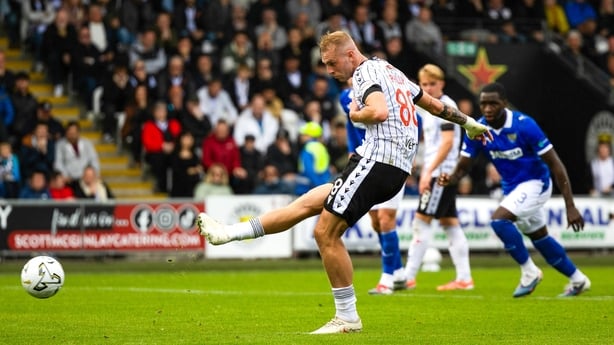 St Mirren's Killian Phillips scores to make it 1-0 during a William Hill Premiership match between St Mirren and St Johnstone at the SMiSA Stadium, on August 08, 2026, in Paisley, Scotland