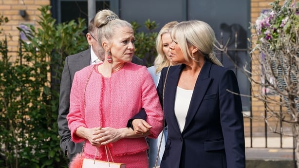 Linda Carter played by Kellie Bright and Sharon Watts played by Letitia Dean in EastEnders