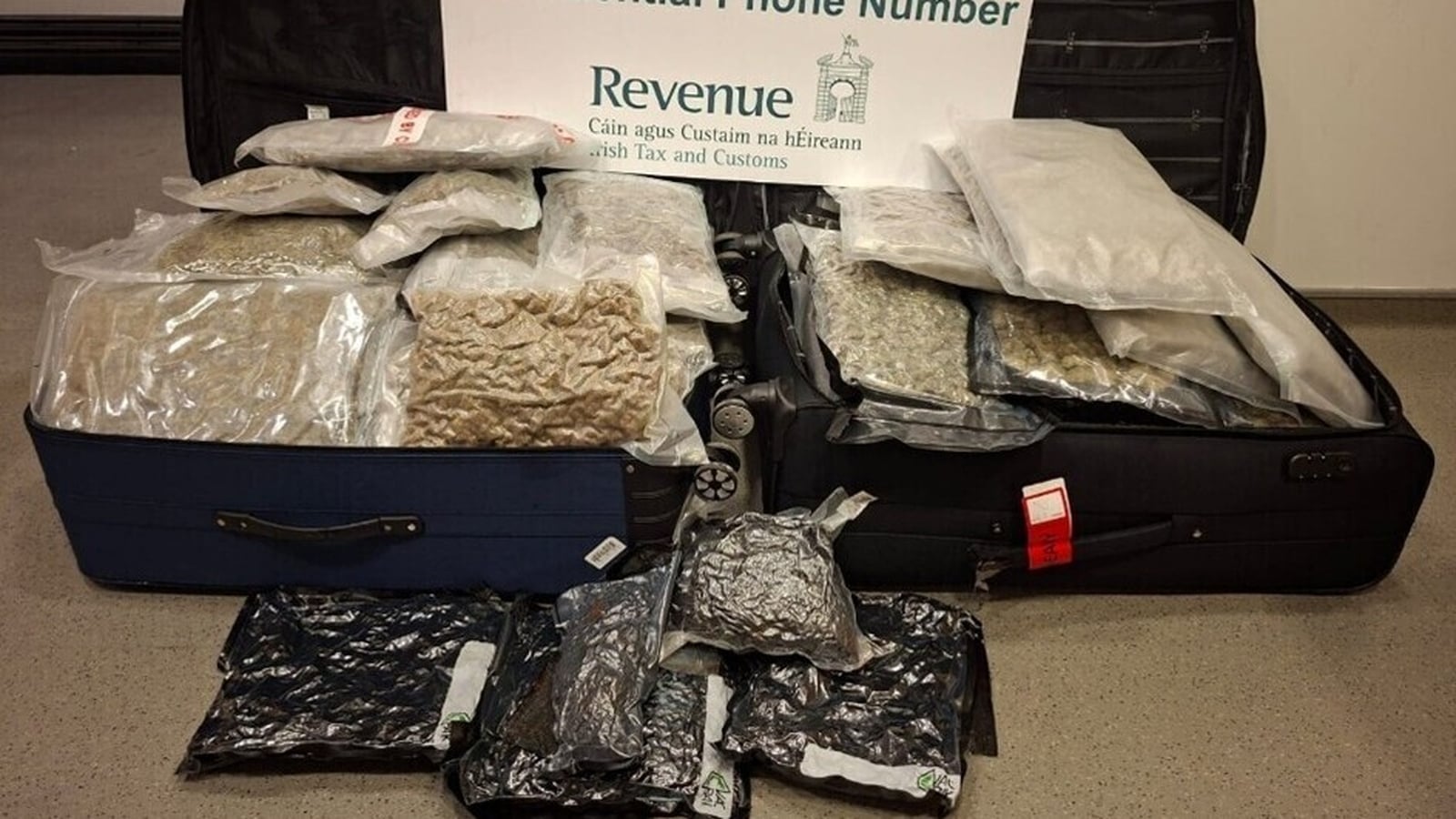 Close to €1m of cannabis, meth seized at Dublin Airport