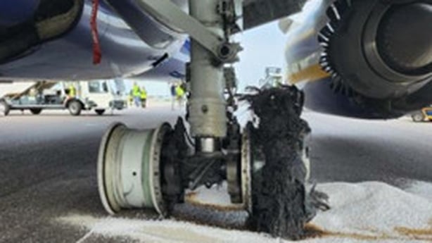 Ryanair plane tyres bursting on landing