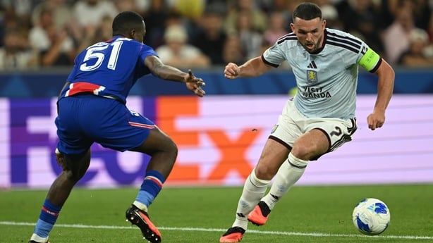 SALZBURG, AUSTRIA - AUGUST 12: Willian Pacho (51) of Paris Saint-Germain in action against John McGinn (7) of Aston Villa during UEFA Super Cup football match between PSG and Aston Villa at Red Bull Arena (Stadion Salzburg) in Salzburg, Austria on August 12, 2026. (Photo by Harun Ozalp/Anadolu via G