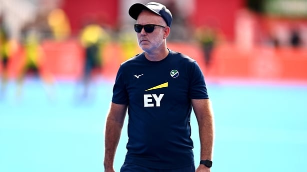 16 August 2026; Ireland head coach Mark Tumilty before the FIH Men's Hockey World Cup 2026 Pool C match between Ireland and Australia at the Belfius Hockey Arena in Wavre, Belgium. Photo by Ben McShane/Sportsfile