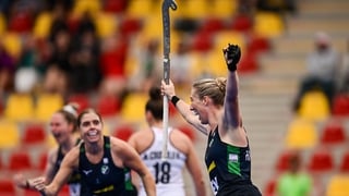 18 August 2026; Sarah Hawkshaw of Ireland celebrates after scoring her side's first goal during the FIH Women's Hockey World Cup 2026 Pool C match between New Zealand and Ireland at the Belfius Hockey Arena in Wavre, Belgium. Photo by Ben McShane/Sportsfi