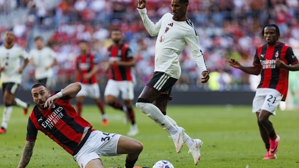 WROCLAW, POLAND - AUGUST 15: Marcus Rashford of Manchester United in action during a Pre-Season Friendly match between AC Milan and Manchester United at Tarczynski Arena on August 15, 2026 in Wroclaw, Poland. (Photo by Ernest Kolodziej/Eurasia Sport Images/Getty Images)