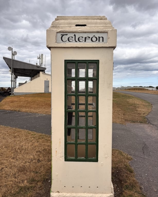 A phonebox on Bellewstown race course