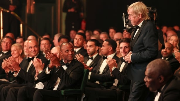 Kenny Dalglish walks to the stage during the 2026 PFA Awards at the Manchester Opera House on August 25, 2026 in Manchester, England. 