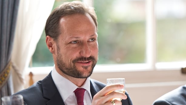 LONDON, ENGLAND - FEBRUARY 25: Prince Haakon Of Norway visits the Norwegian Embassy for a luncheon during a visit to London on February 25, 2015 in London, England. (Photo by Ben A. Pruchnie/Getty Images)
