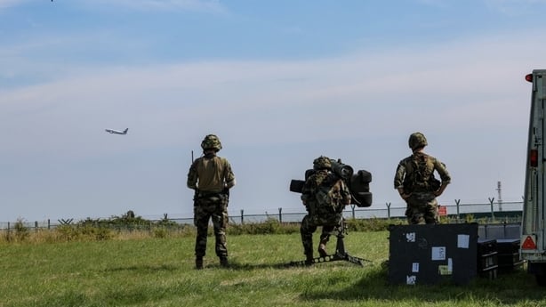 Undated handout photo issued by Defence Forces of a Ground-Based Air Defence team