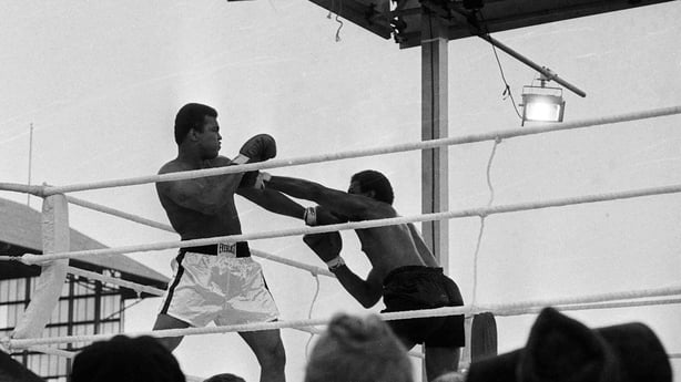 19 July 1972; Muhammad Ali in action against Al Blue Lewis at Croke Park. Photo by Connolly Collection/Sportsfile