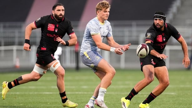 28 August 2026; Caspar Gabriel of Leinster during the pre-season match match between Lyon and Leinster at Stade Matmut de Gerland in Lyon, France. Photo by Dave Winter/Sportsfile