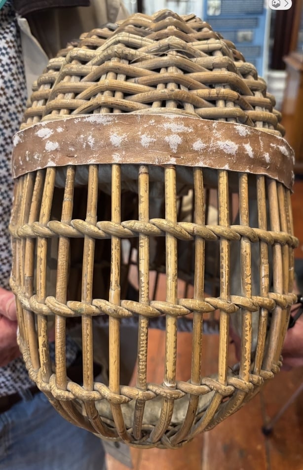 Protective headgear used by rocket volunteers when scaling down a cliff face