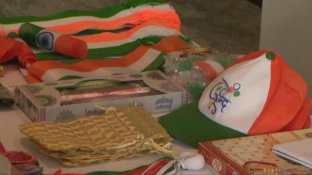 Hats and items on display at India Day event.