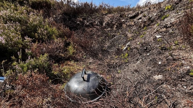 Barbeque equipment discarded on the Wicklow mountains