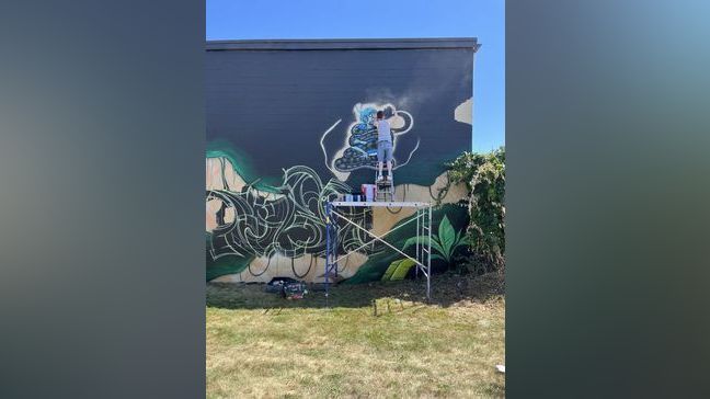 This weekend, about 30 artists are giving Cove Street in Portland a new look. (Courtesy of Jared Goulette)