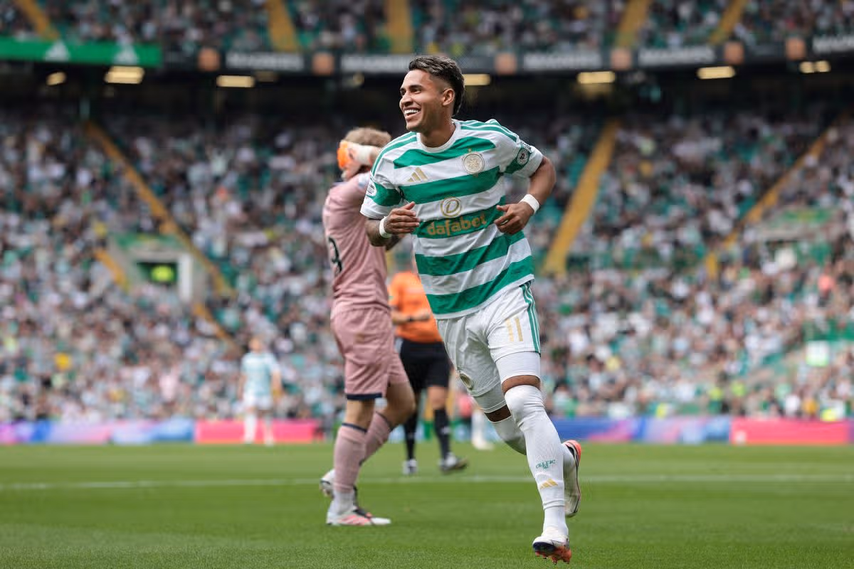 Camilo Duran celebrates for Celtic