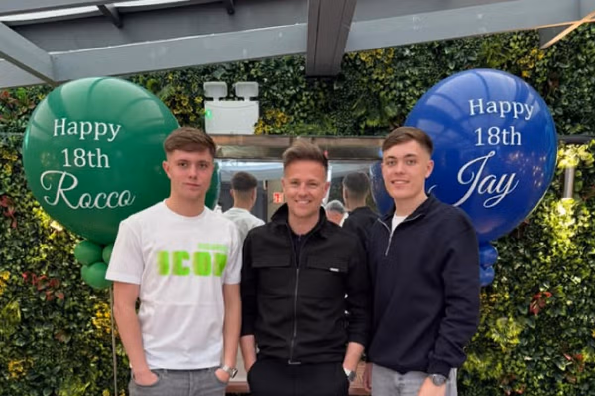 Nicky Byrne with sons Rocco and Jay