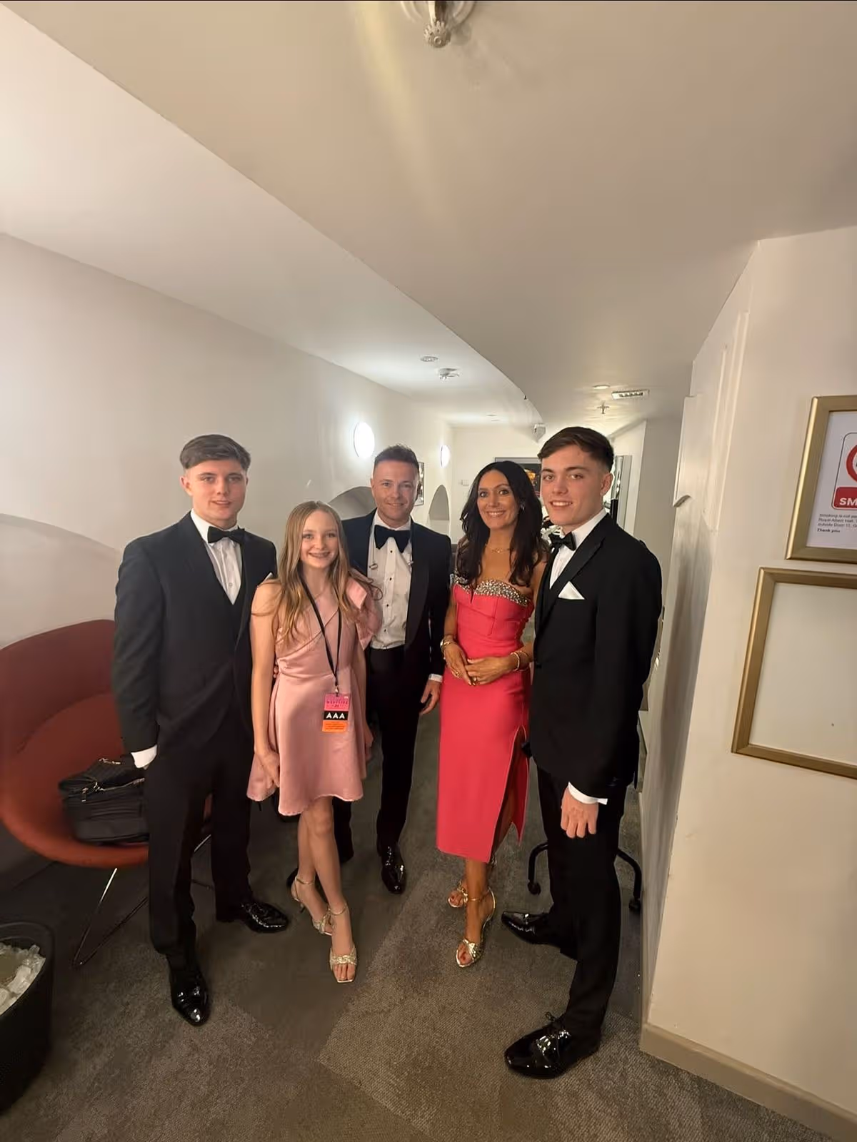 Nicky Byrne with wife Georgina, sons Jay and Rocco and daughter Gia