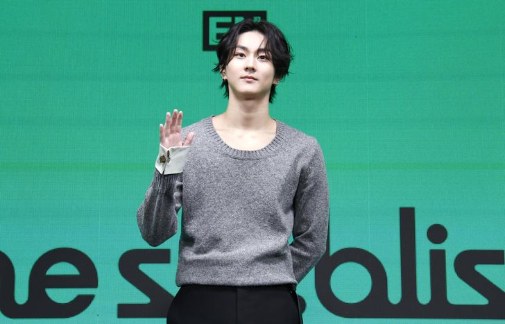 Jungwon, the leader of K-pop boy band ENHYPEN, during a press conference for the release of the group's eighth mini album in Seoul, Thursday / Newsis