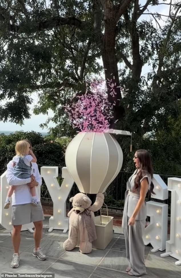 The pair are set to welcome another little girl as they delightedly shared the exciting news with their loved ones amid a lavish garden party