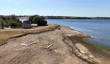 Stonework and rubble that once formed the village of Nether Hambleton has been exposed