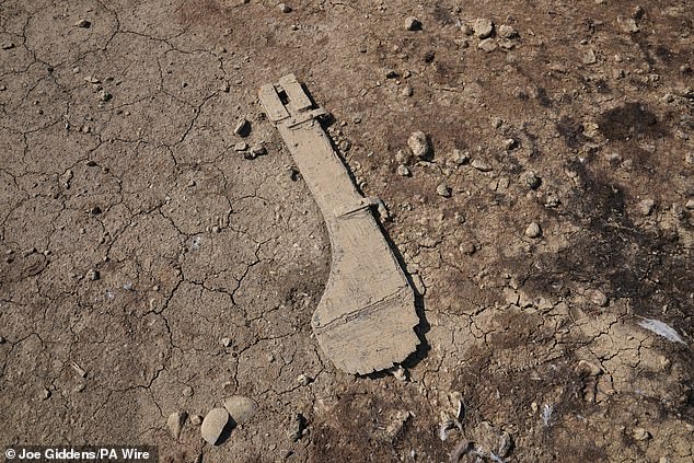 A rudder from a boat is among the objects to have been revealed