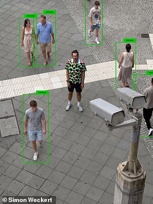 While human observers can clearly see the wearer, the AI software may fail to recognise them as a person at all