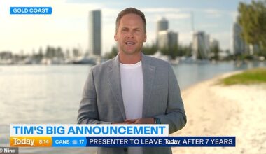 Today show weatherman Tim Davies has announced his shock depature from the Channel Nine breakfast program after seven years in the role