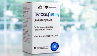 A photo of a box of Tivicay tablets.