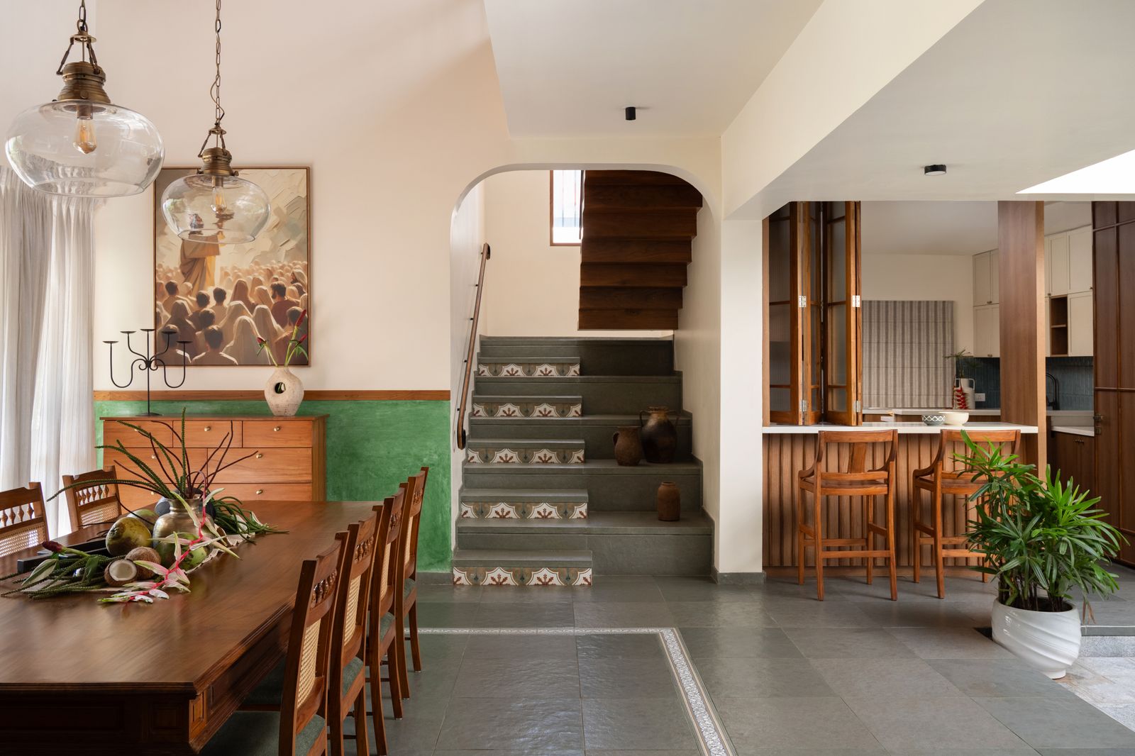 Image may contain Architecture Building House Housing Staircase Floor Indoors Interior Design Flooring and Foyer