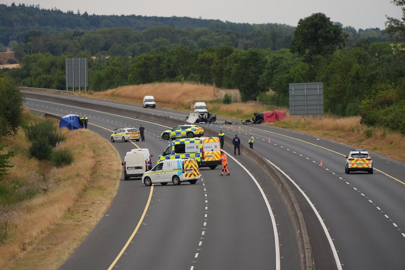 Five teenage boys, who were travelling in a BMW in the wrong direction on the M9 motorway near Moone, Co Kildare, were killed in the crash. Photograph: Niall Carson/PA Wire