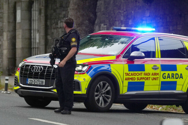 members-of-the-garda-armed-support-unit-outside-the-criminal-courts-of-justice-in-dublin-after-gardai-investigating-a-suspected-dissident-republican-bomb-intercepted-in-a-car-near-the-irish-border-hav