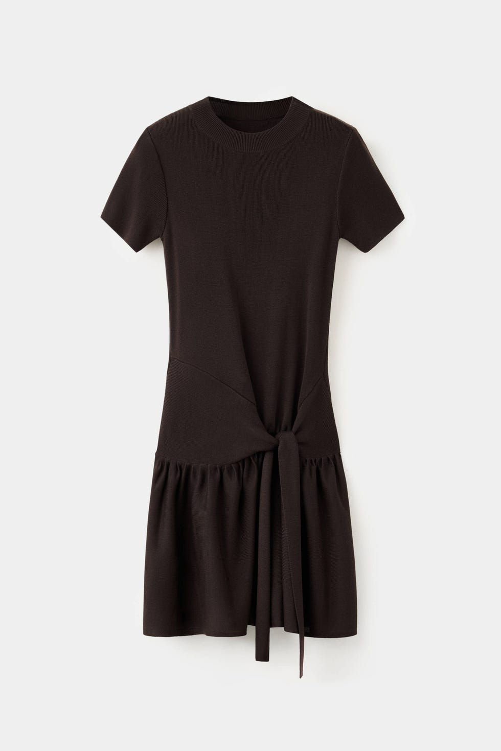 Ribbed Lyocell Dress with Bow Detail