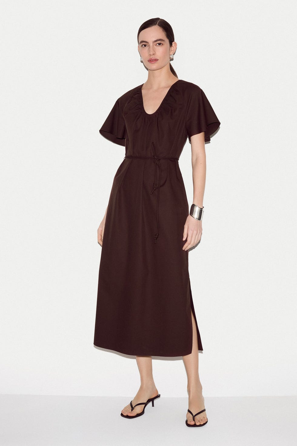 Cotton Lyocell U Neck Dress