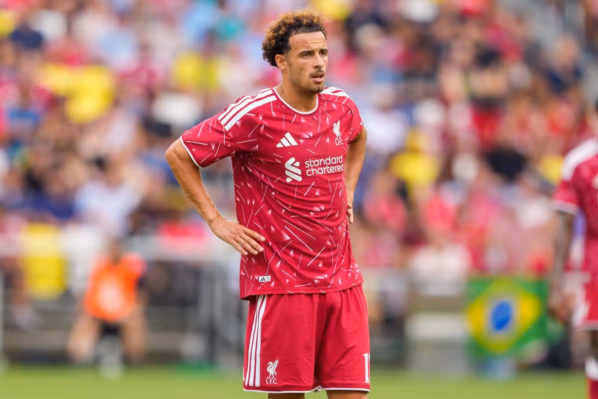 Curtis Jones #17 of Liverpool stands on the pitch during the pre-season friendly match between Liverpool FC and Sunderland AFC at GEODIS Park on July 25, 2026 in Nashville, Tennessee.