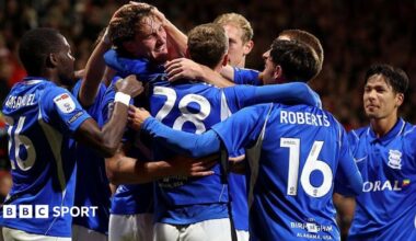 Birmingham City's Phil Neumann celebrates