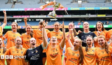 Antrim celebrate winning the Junior All-Ireland title