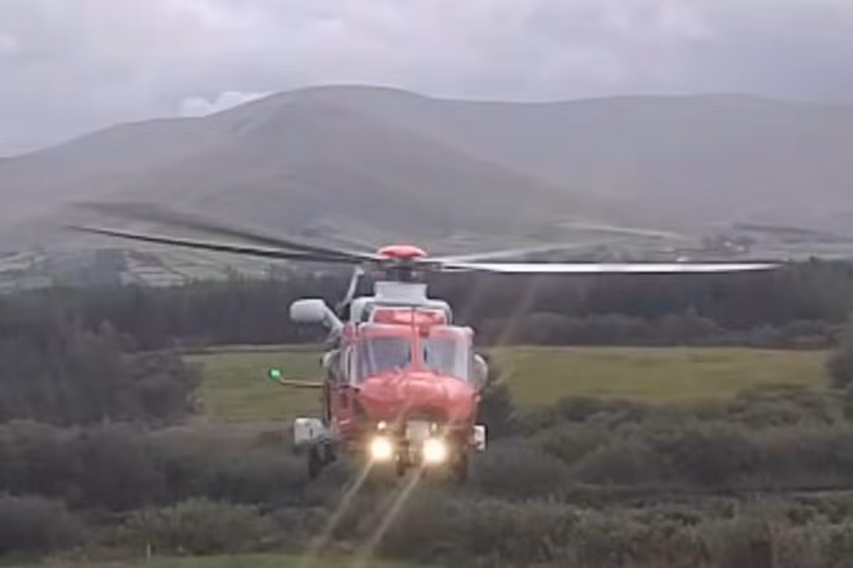 Rescue 115 helicopter in action